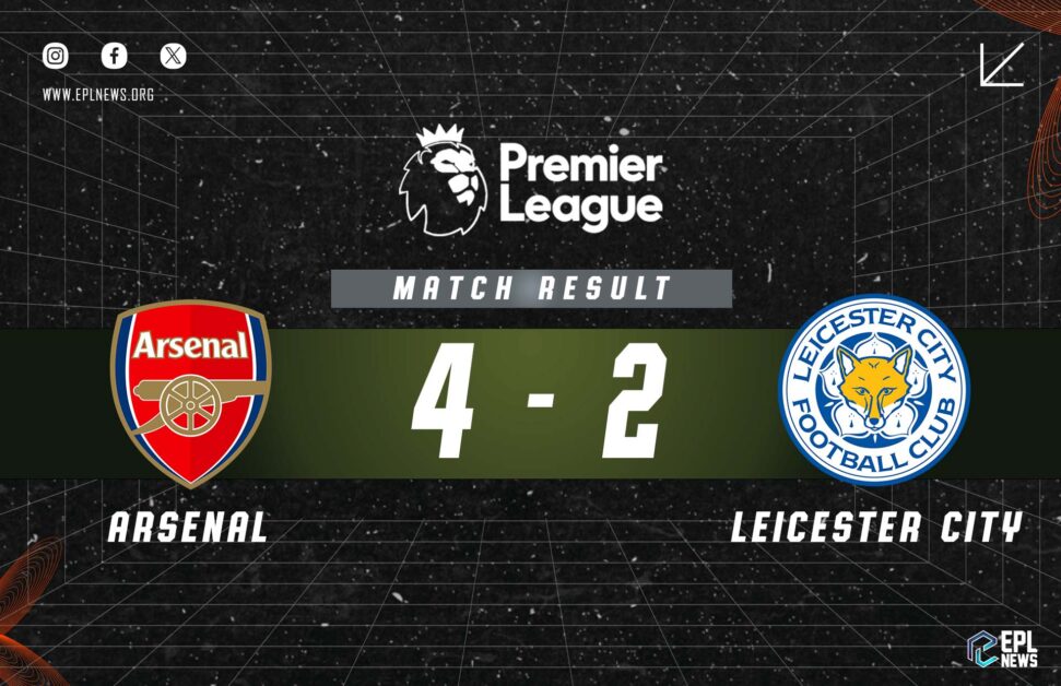 Informe Arsenal vs Leicester City 4-2