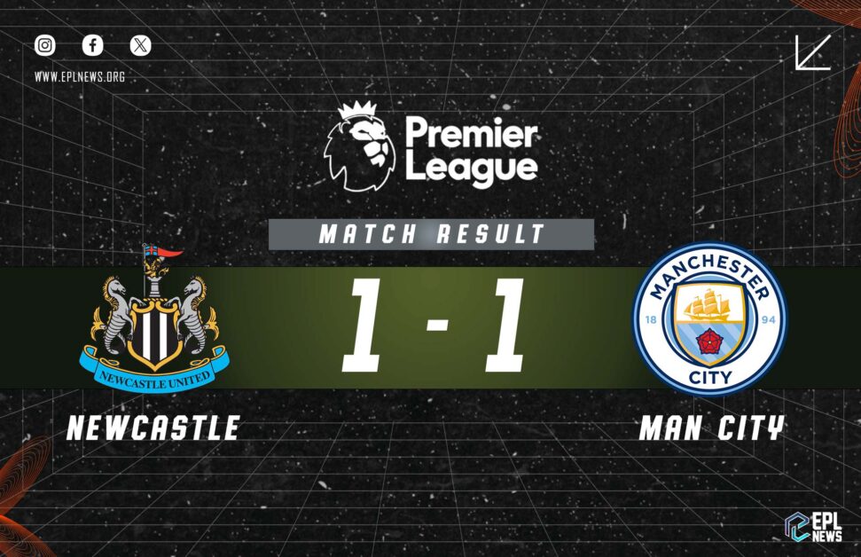 Informe del partido Newcastle vs Manchester City