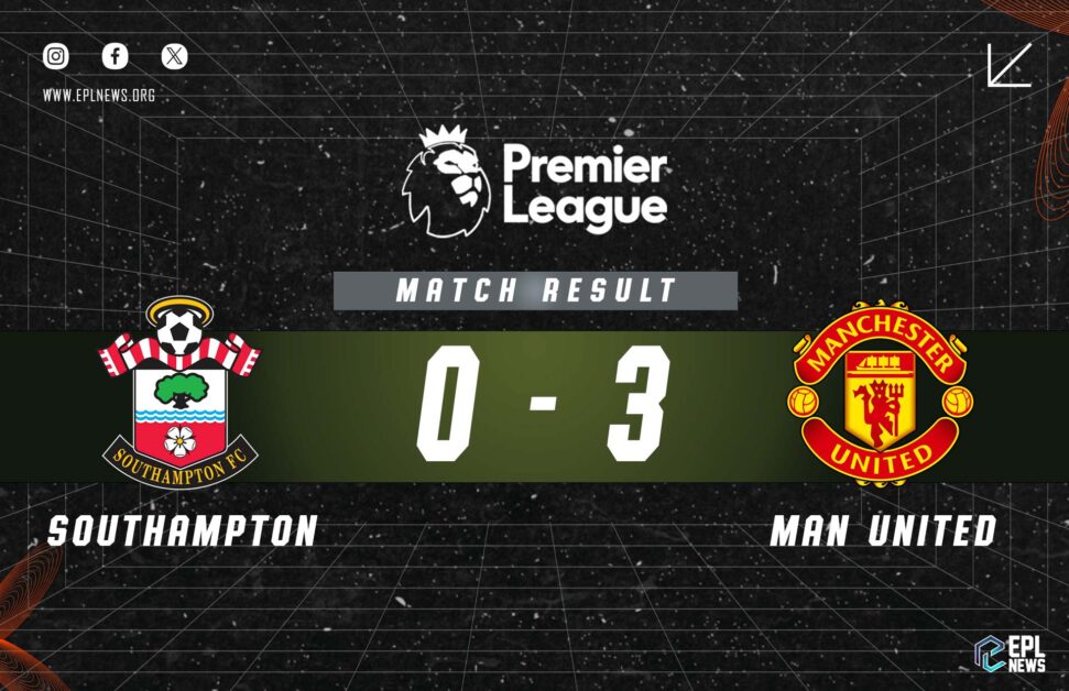 Informe del Southampton vs Manchester United 0-3