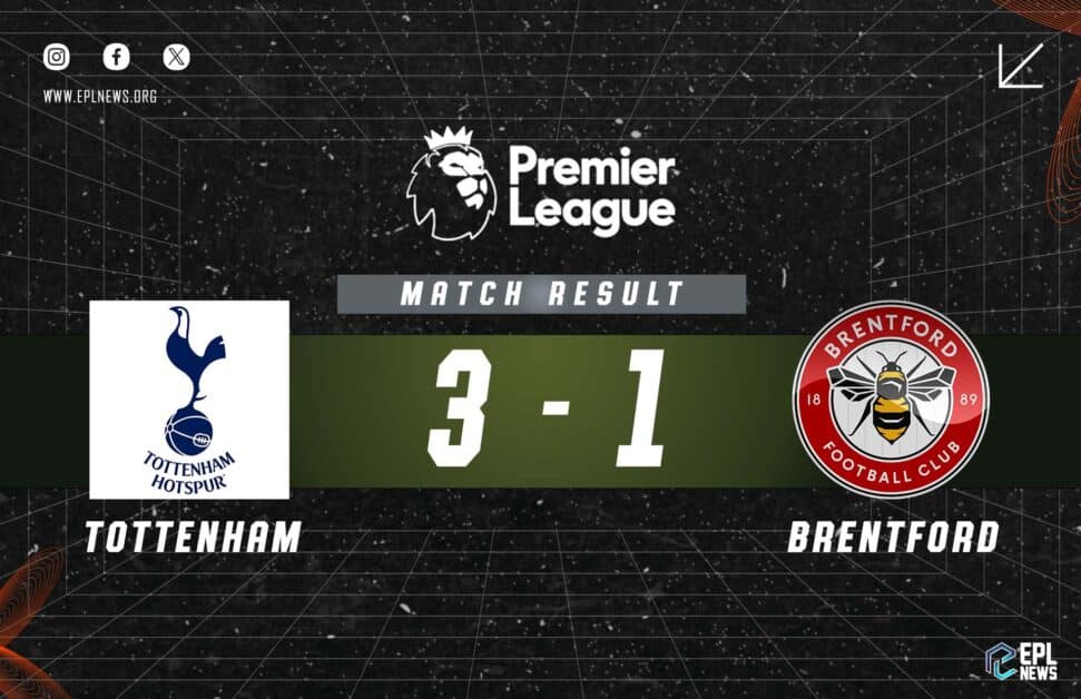 Informe del 3-1 entre Tottenham y Brentford