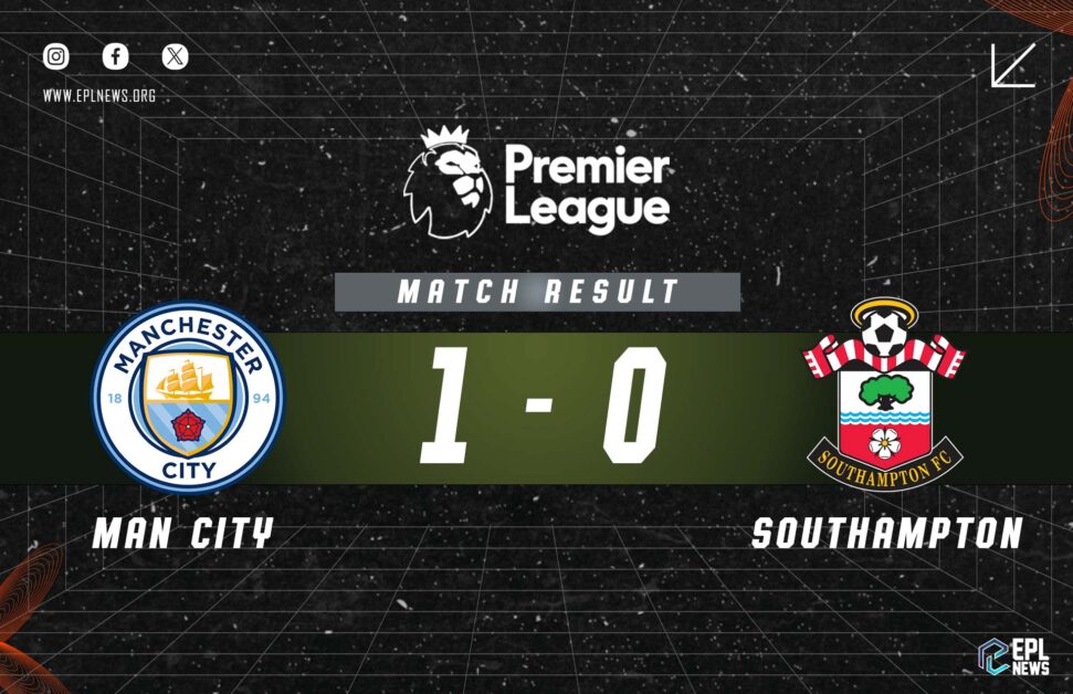 Informe Manchester City vs Southampton 1-0