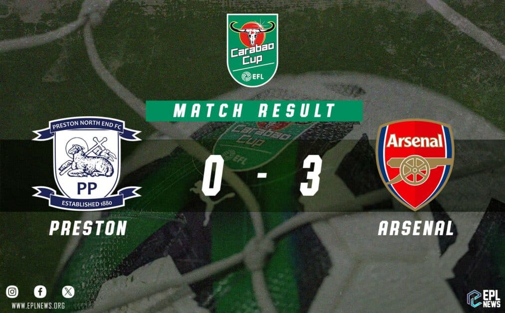 Informe de la Copa EFL Preston North End vs Arsenal 0-3