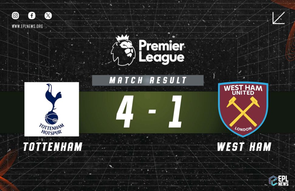 Informe 4-1 del Tottenham vs West Ham