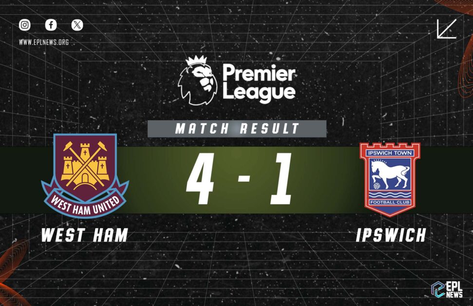 Informe 4-1 del West Ham vs Ipswich