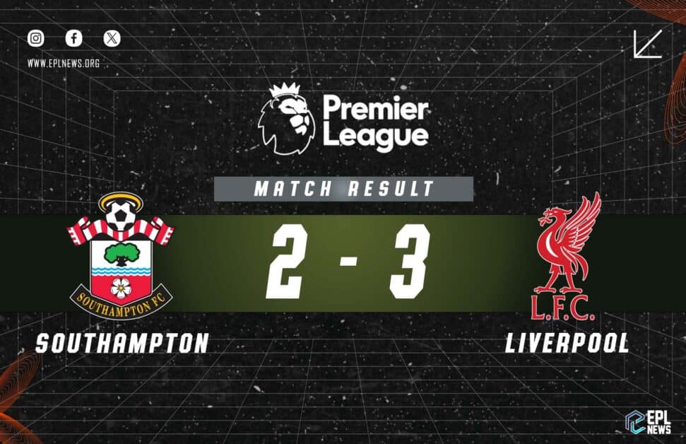 Informe Southampton vs Liverpool 2-3