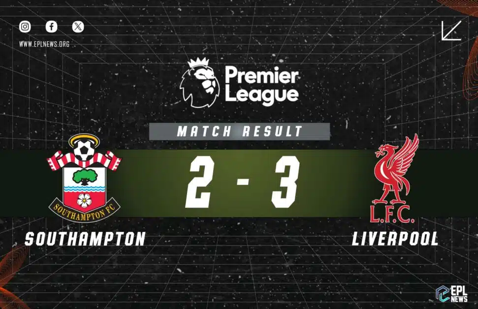 Informe Southampton vs Liverpool 2-3