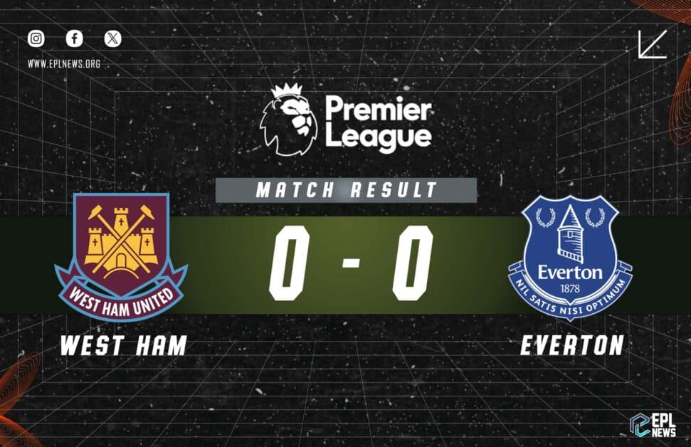 Informe del 0-0 entre West Ham y Everton