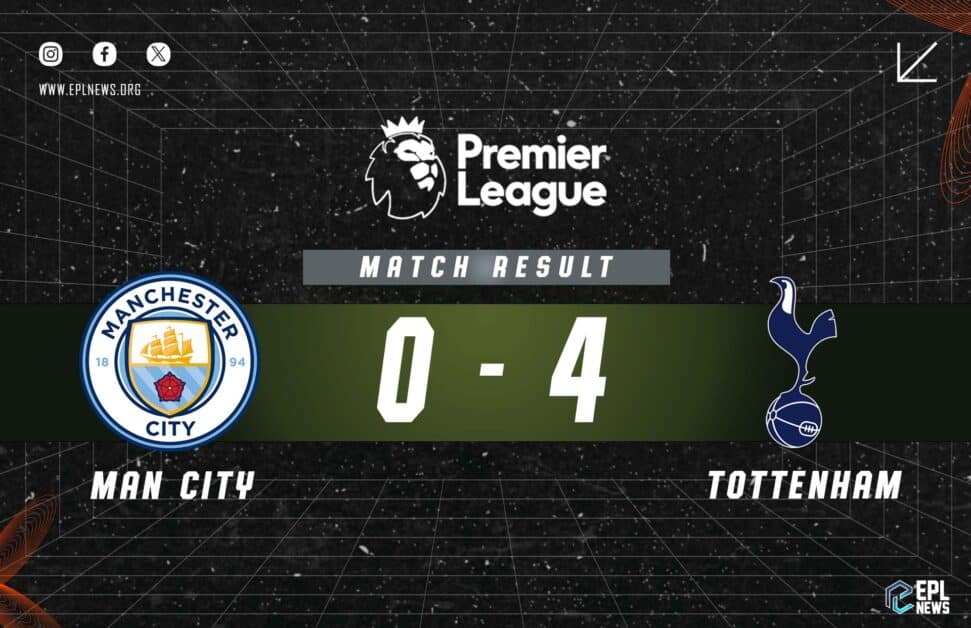 Informe Manchester City vs Tottenham 0-4