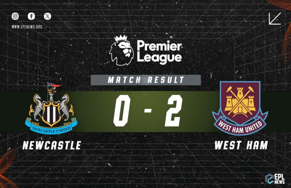 Informe 0-2 del Newcastle United vs West Ham