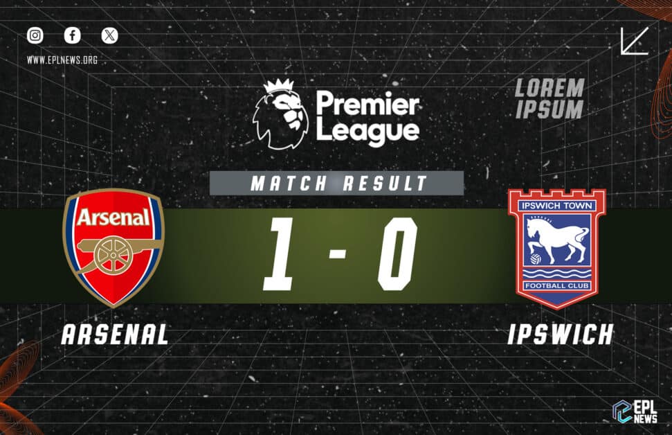 Informe Arsenal vs Ipswich 1-0