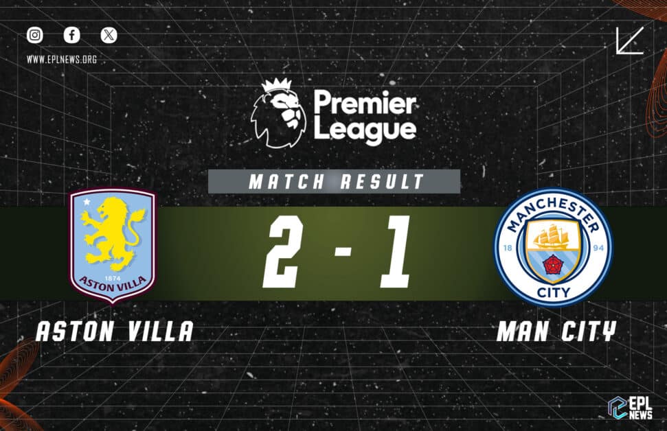 Aston Villa vs Manchester City 2-1