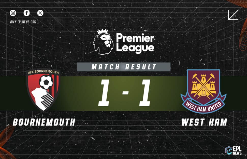 Informe 1-1 del Bournemouth vs West Ham