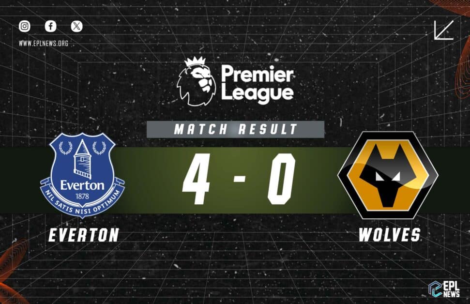 Informe 4-0 del Everton vs Wolves