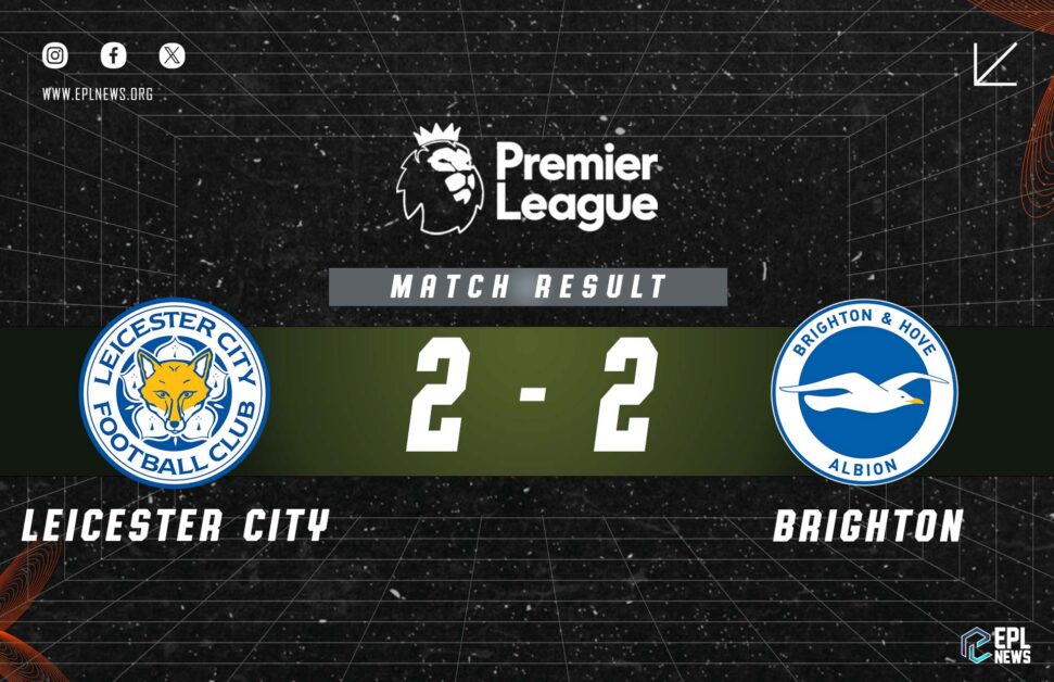 Informe 2-2 de Leicester City vs Brighton