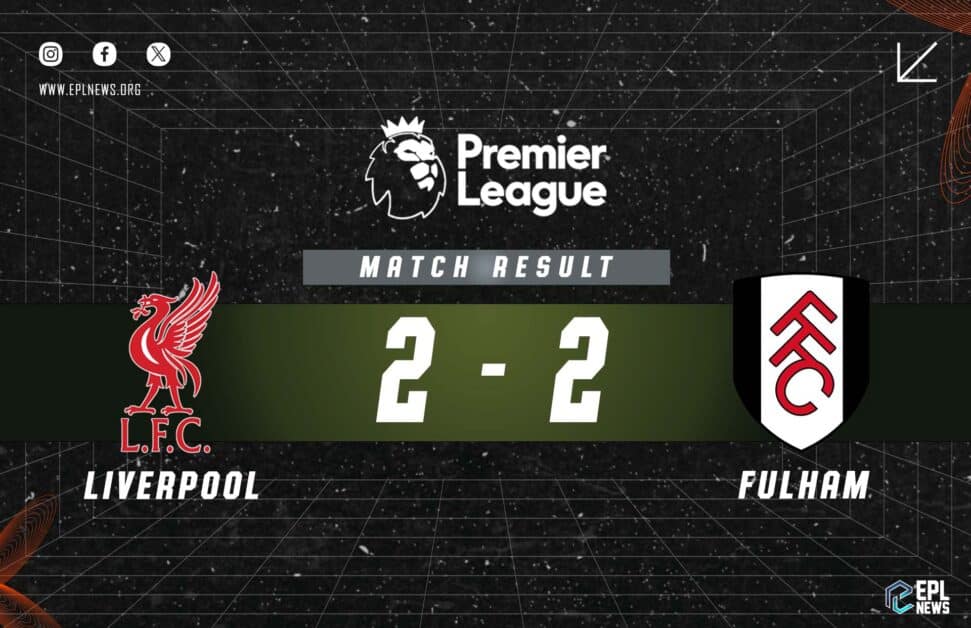 Informe 2-2 del Liverpool vs Fulham