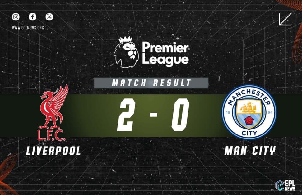 Informe del partido Liverpool vs Manchester City 2-0