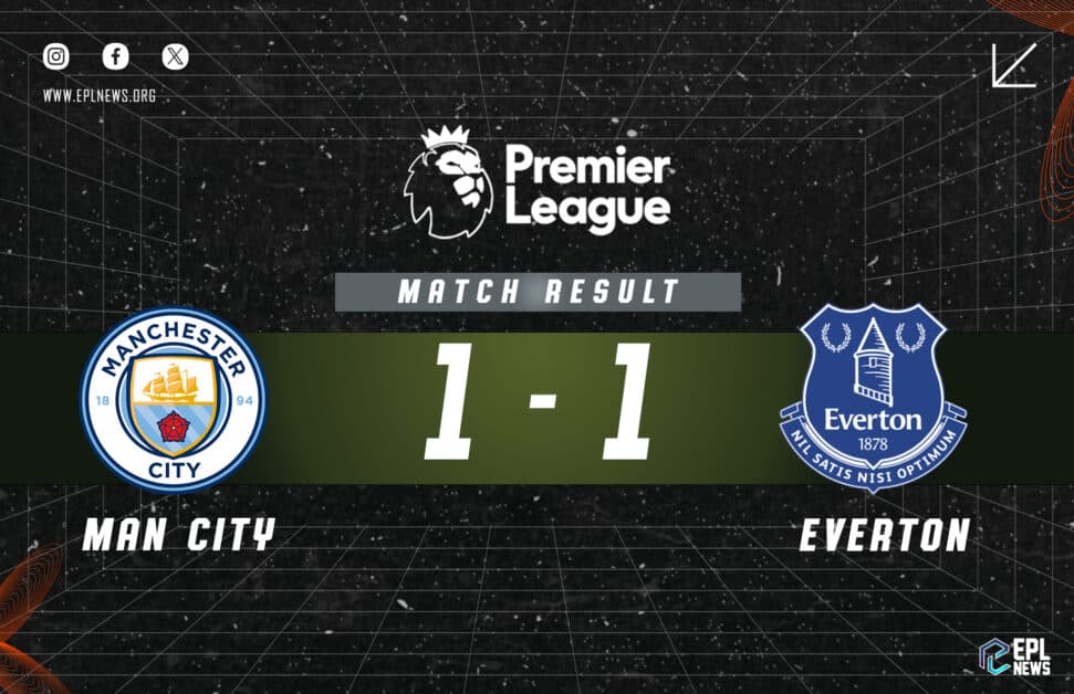 Informe Manchester City vs Everton 1-1