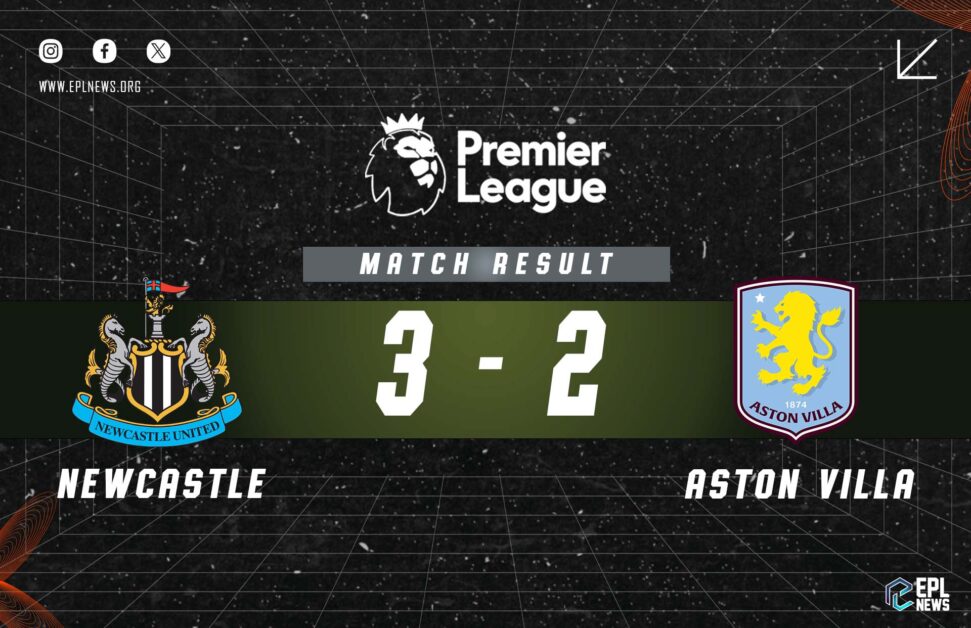 Informe del partido Newcastle vs Aston Villa 3-0