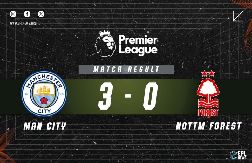 Informe 3-0 Manchester City vs Nottingham Forest