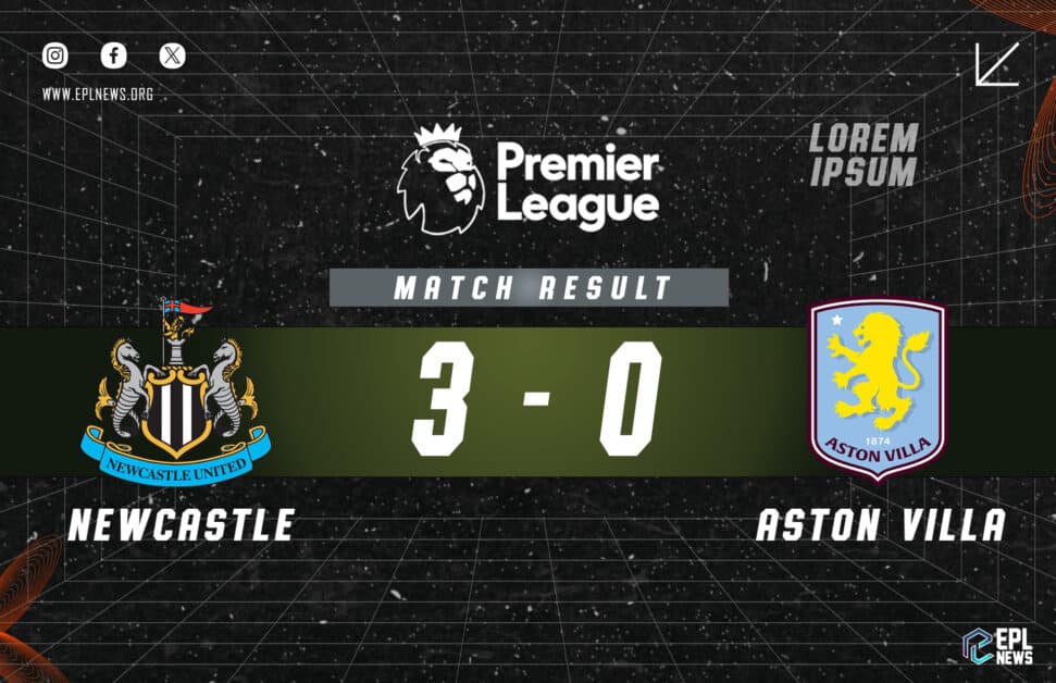 Informe del partido Newcastle vs Aston Villa 3-0