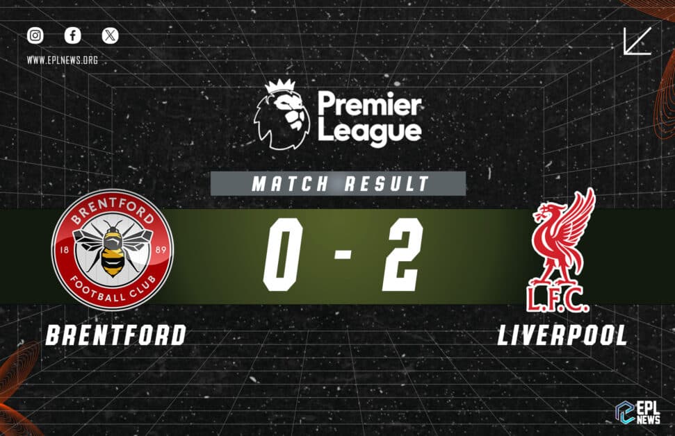 Brentford vs Liverpool 0-2