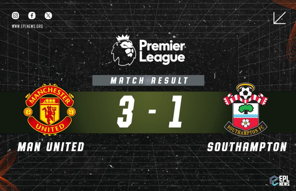 Informe del 3-1 entre el Manchester United y el Southampton