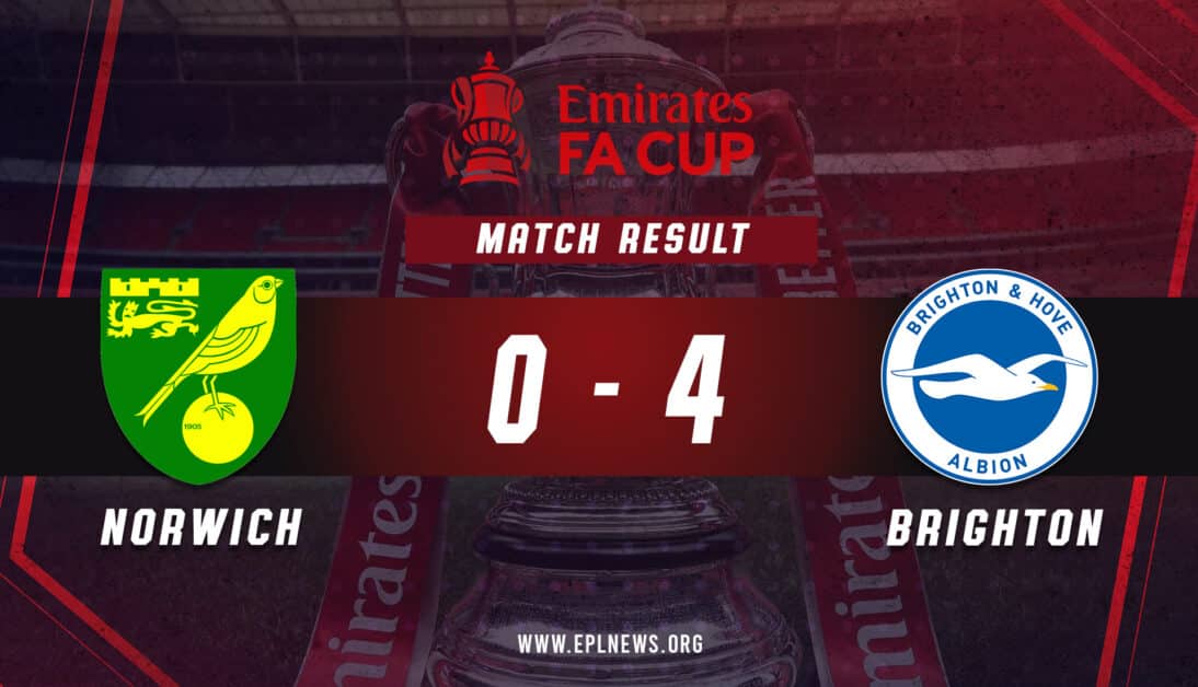 Informe 4-0 de la FA Cup entre Norwich y Brighton