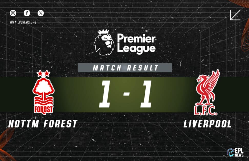 Nottingham Forest vs Liverpool 1-1