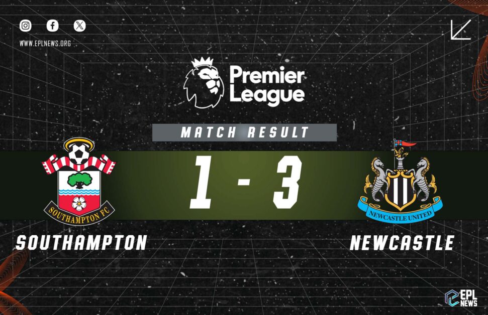 Informe del partido Southampton vs Newcastle