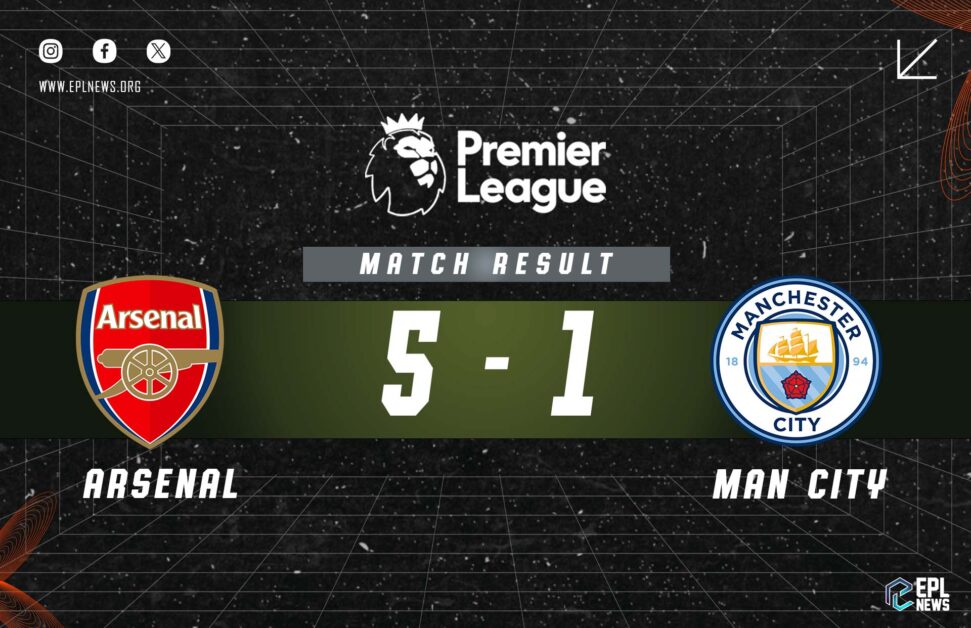 Informe del 5-1 entre Arsenal y Manchester City