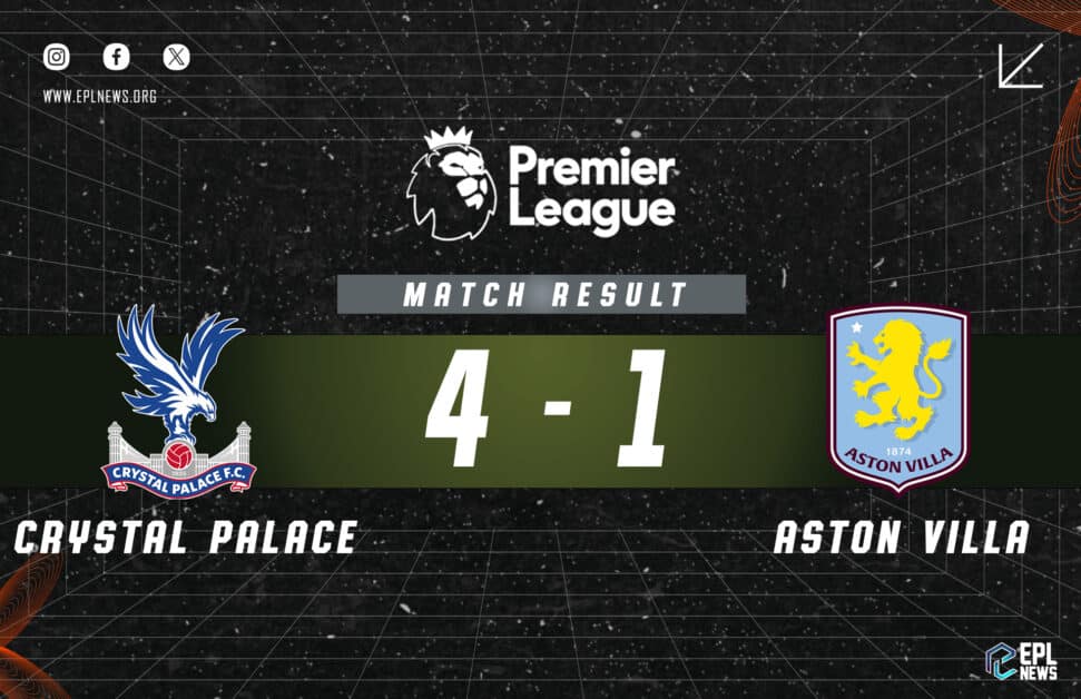 Informe 4-1 del Crystal Palace vs Aston Villa