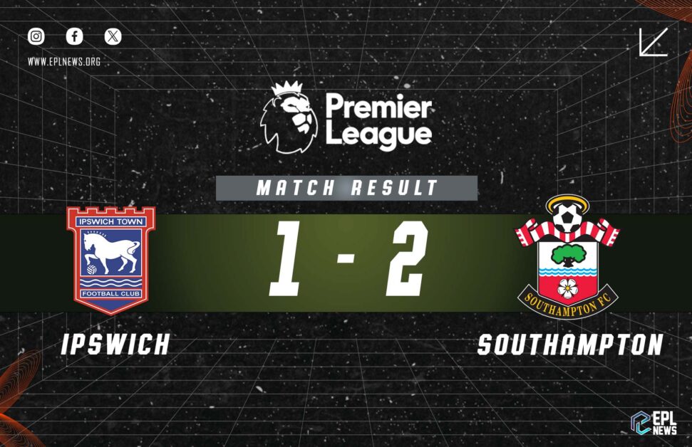 Informe 1-2 del Ipswich vs Southampton