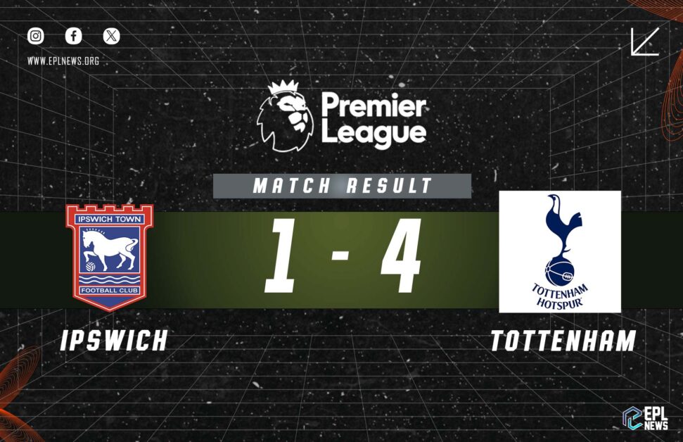 Informe Ipswich vs Tottenham 1-4