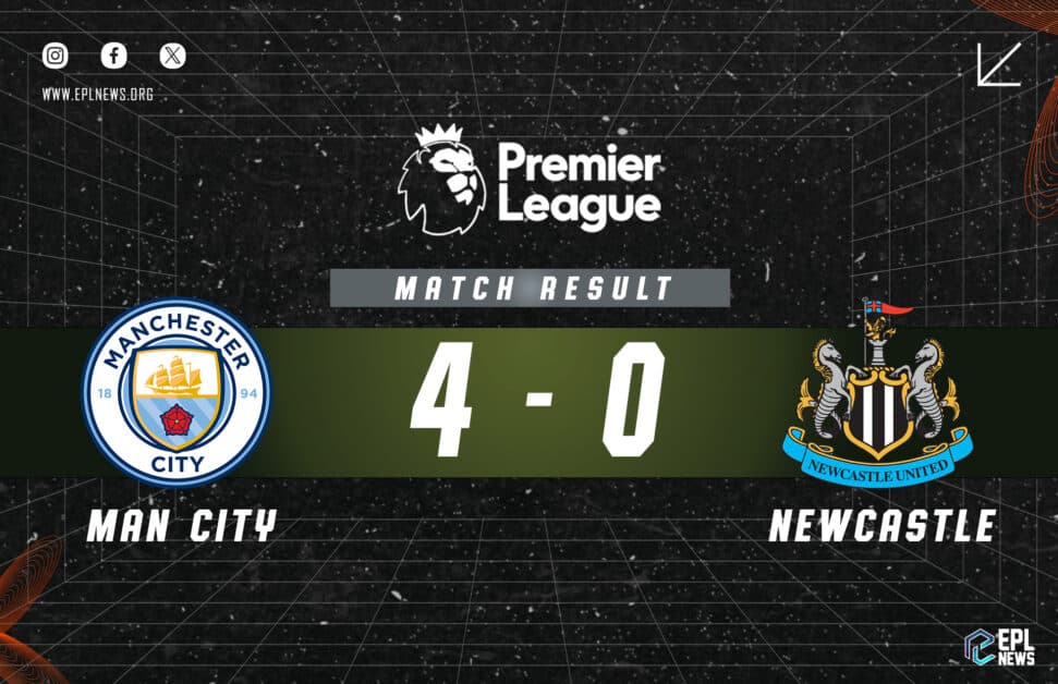 Informe 4-0 del Manchester City vs Newcastle