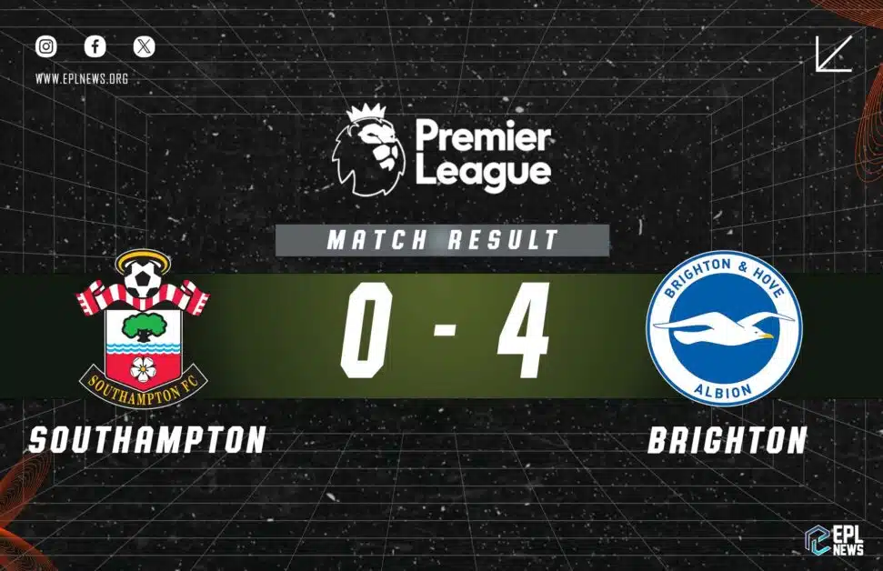 Informe del partido Southampton vs Brighton 0-4