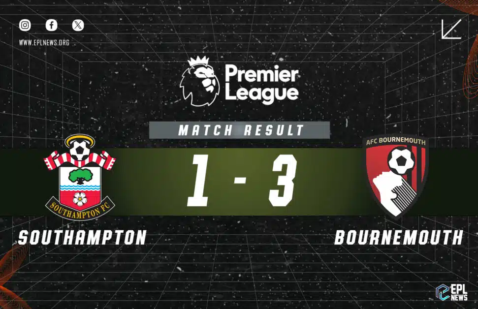 Informe Southampton vs Bournemouth 1-3