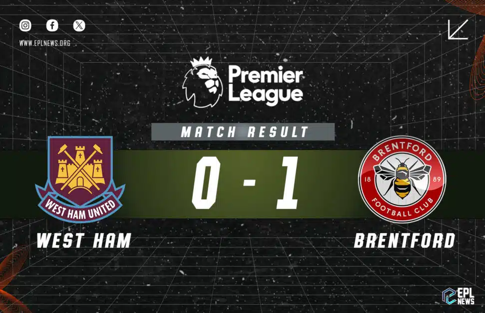Informe del 0-1 entre West Ham y Brentford