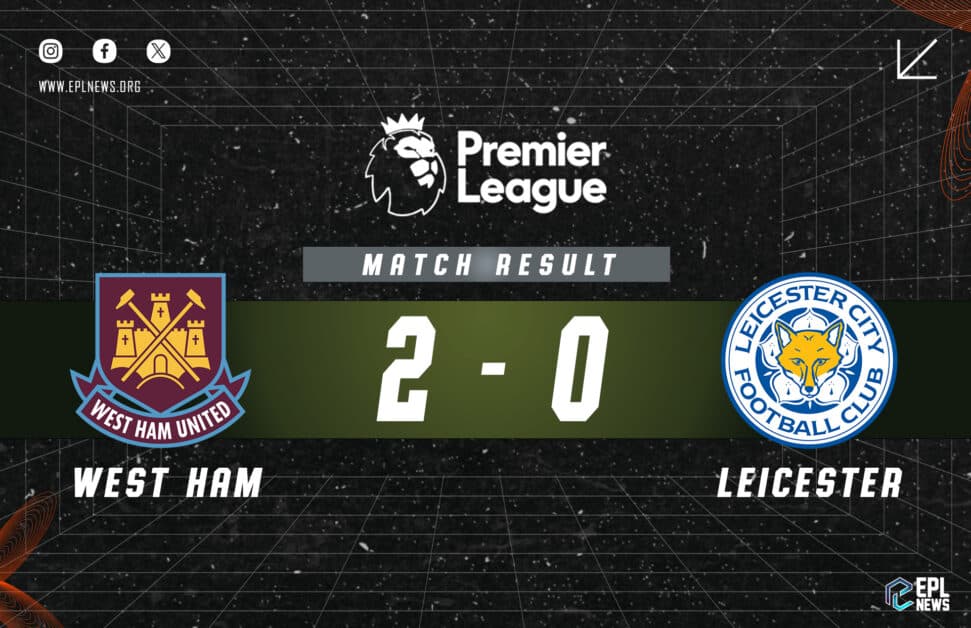 Informe 2-0 del West Ham vs Leicester