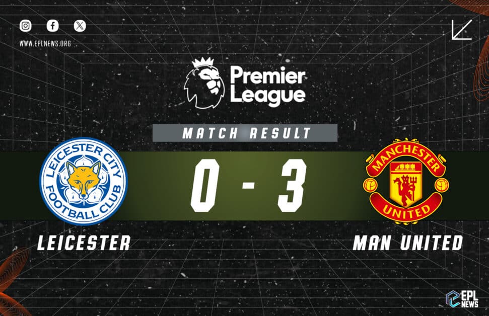 Informe Leicester vs Manchester United 0-3