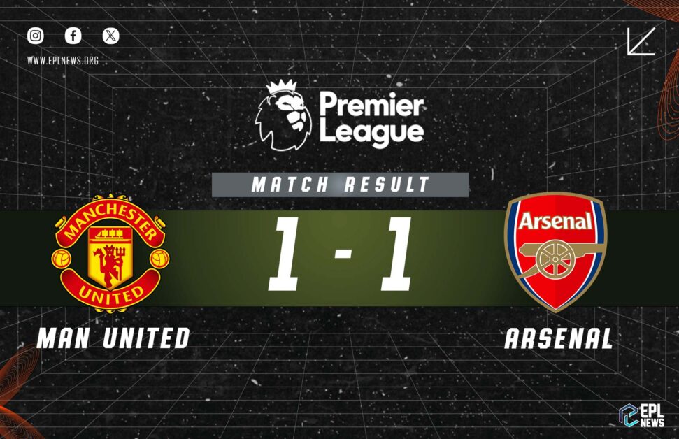 Informe 1-1 del Manchester United vs Arsenal