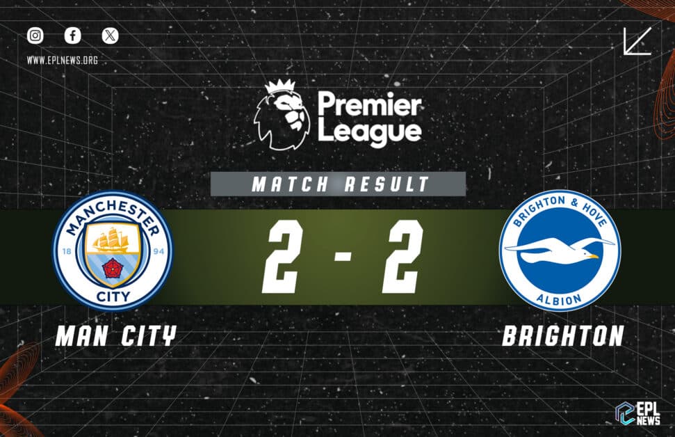 Informe del Manchester City vs Brighton 2-2