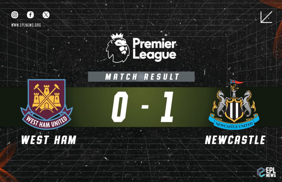 Informe del 0-1 entre West Ham y Newcastle