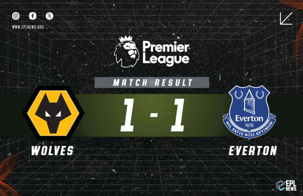 Informe del partido Wolves vs Everton 1-1