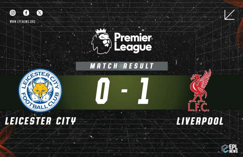 Informe Leicester vs Liverpool 0-1
