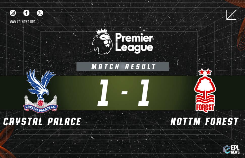 Informe 1-1 del Crystal Palace vs Nottingham Forest