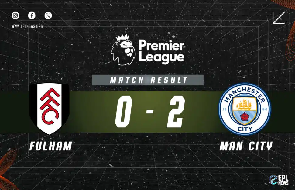 Informe Fulham vs Manchester City 0-2
