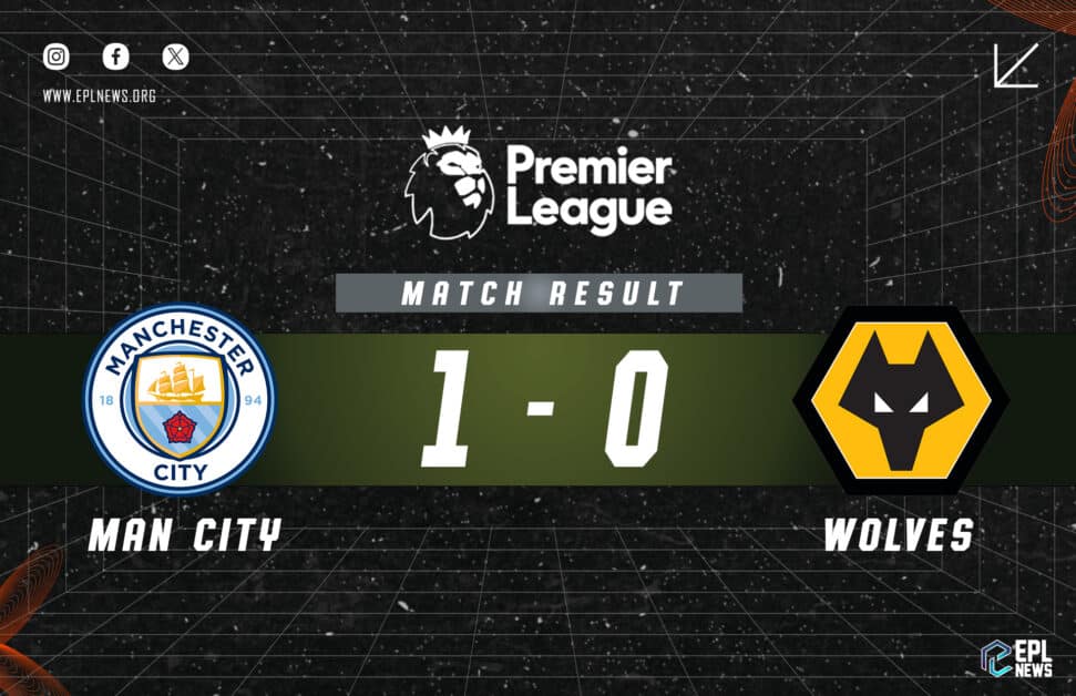 Informe Manchester City vs Wolves 1-0