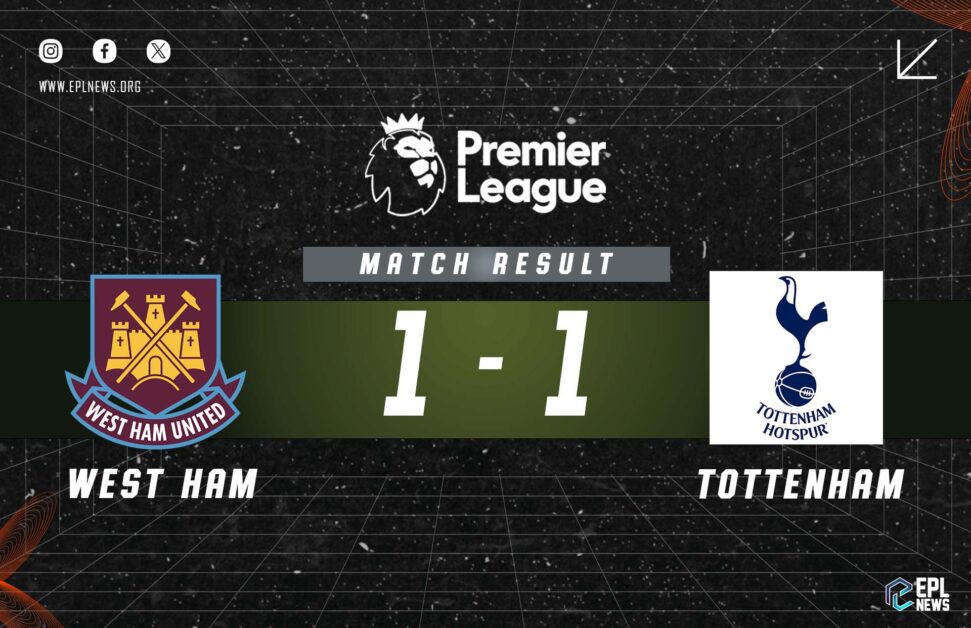 Informe West Ham vs Tottenham 1-1