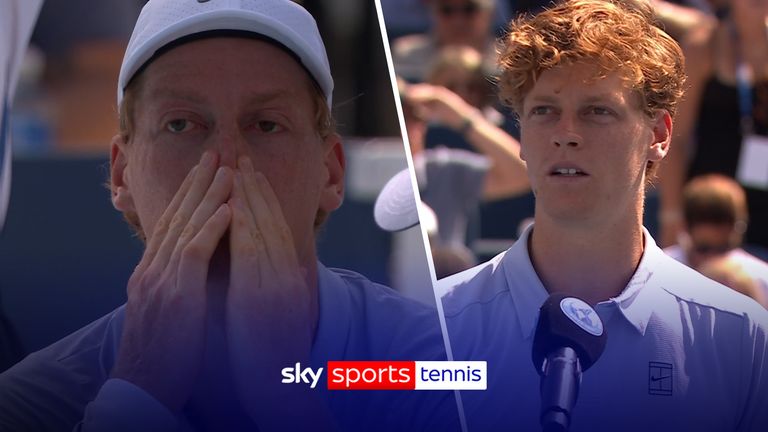 Jannik Sinner rinde homenaje a los espectadores de la multitud y su oponente después de que se vio obligado a retirarse en la final del Abierto de Cincinnati después de revelar que se sentía mal por la noche anterior y no estaba mejorando. 