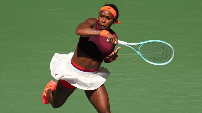 Coco Goorf, de los Estados Unidos, devuelve un tiro durante la tercera ronda del Campeonato de Tenis Abierto de US, el sábado 30 de agosto de 2025 en Nueva York. (Photo AP/Kirsty Wigglesworth)